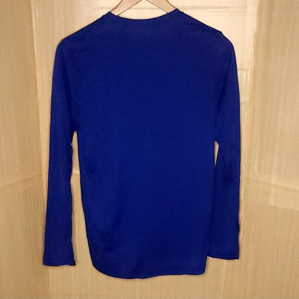 Adidas University Of Kansas Golf Mens Blue Activewear Top Medium